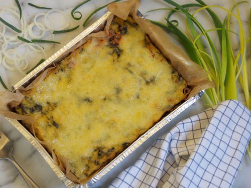 Picture of Frozen -- Baked Polenta with Zucchini, Basil, and Cheddar