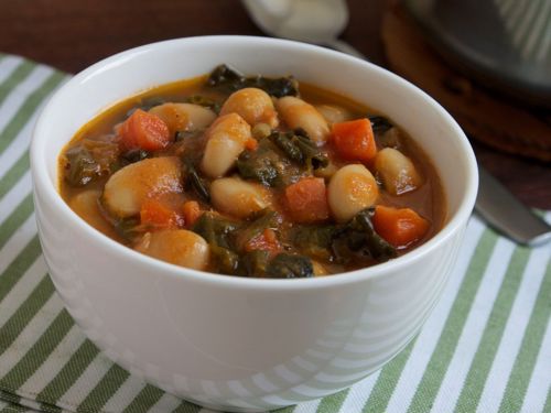 Picture of Tuscan Butter Bean Soup with Greens and Parmigiano (Vegetarian) -- 22 oz