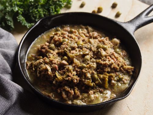 Picture of Frozen -- Mediterranean Ground Beef Skillet with Kale