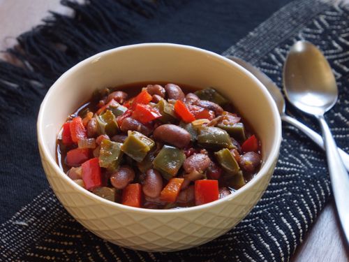 Picture of Nopales Guisados with Pinto Beans (Vegan) -- 22 oz.