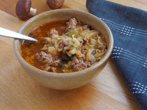 Picture of Mushroom, Sausage and Cabbage Soup -- 22 oz