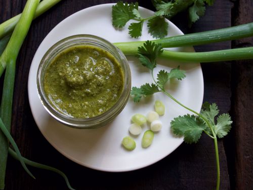 Picture of Frozen -- Cilantro and Scallion Pesto with Pepitas and Parmesan (Vegetarian) -- 4 oz