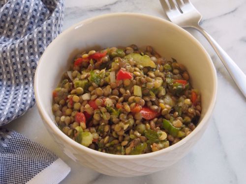 Picture of Mediterranean Lentil Salad with Cucumbers and Sweet Peppers