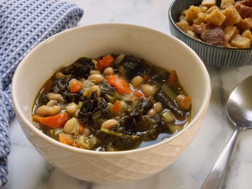 Picture of Country Vegetable Soup with a Seasonal Herb Puree (Vegan) -- 22 oz