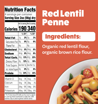 Picture of Explore Cuisine Organic Red Lentil Penne Pasta