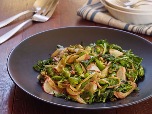 Picture of Garden Salad in a Jar with Radishes, Snap Peas and Sunflower Seeds
