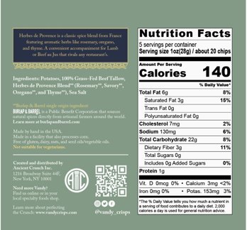 Picture of Vandy Potato Chips-Herbes De Provence-