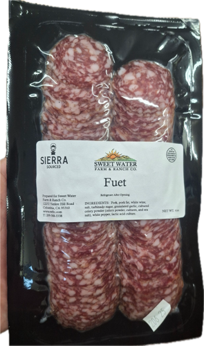 Picture of Sweet Water Farm & Ranch Co -Fuet Spanish-Style Salami- Sliced 4 oz