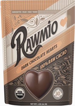 Picture of Rawmio  Unsweetened Raw Chocolate Hearts - 100% Cacao