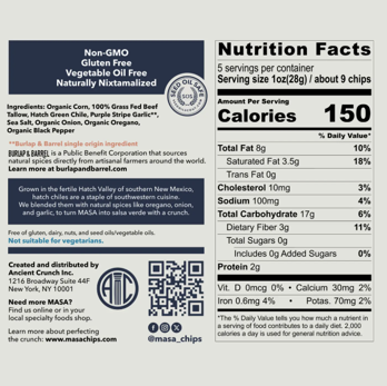 Picture of Masa Chips- Hatch Chile-