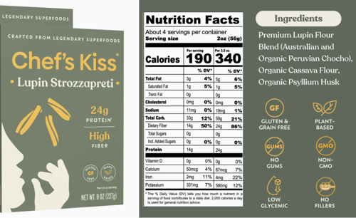 Picture of Chef's Kiss-Lupin Protein Strozzapreti Pasta-