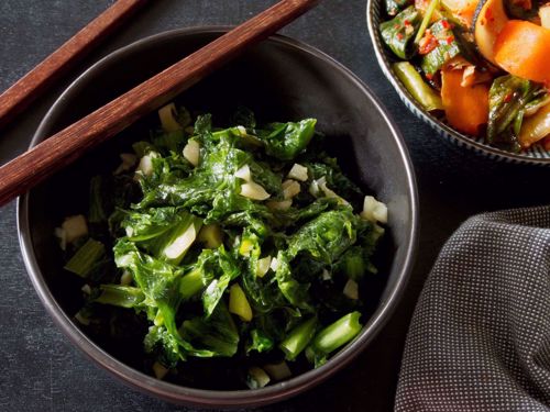 Picture of Frozen -- Braised Garlicky Greens with Chickpeas (Vegan)